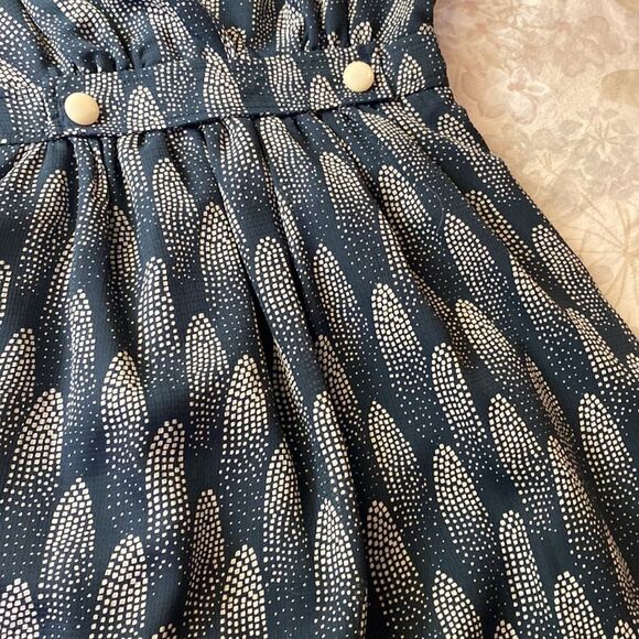 I Heart Ronson Dark Blackish Blue Sleeveless Cocktail Dress with Gold Fasteners - Picture 2 of 11